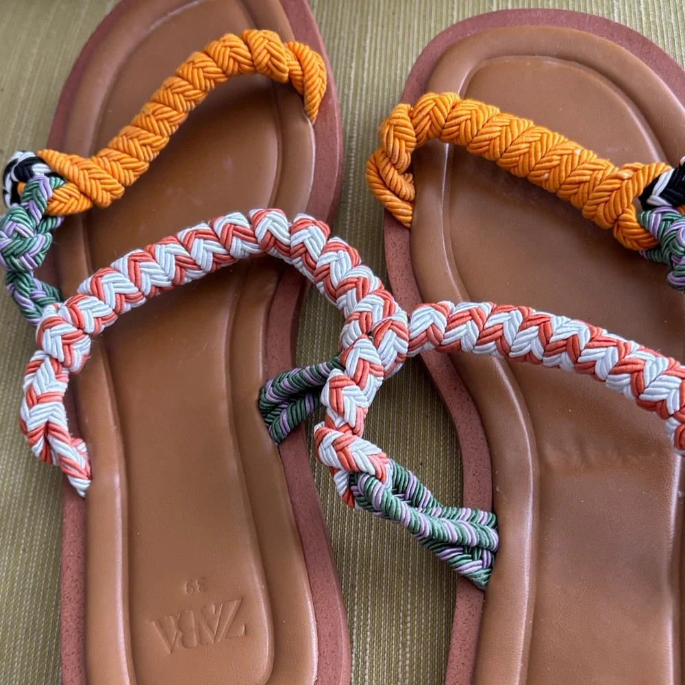 Zara Multicolor Braided Sandals - Picture 7 of 7